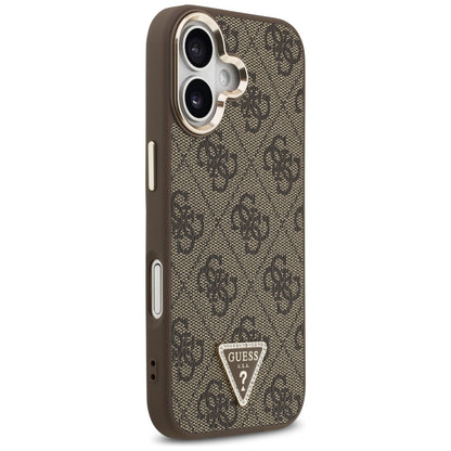 MagSafe hoesje voor Apple iPhone 17, Guess, 4G Triangle Logo, Goudbruin