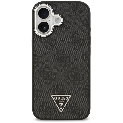 MagSafe hoesje voor Apple iPhone 17, Guess, 4G Triangle Logo, Zwart Zilver