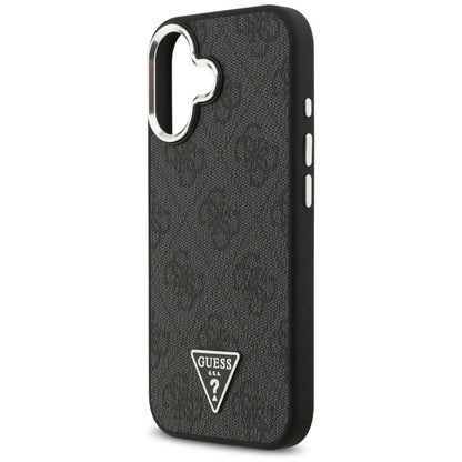 MagSafe hoesje voor Apple iPhone 17, Guess, 4G Triangle Logo, Zwart Zilver