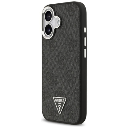 MagSafe hoesje voor Apple iPhone 17, Guess, 4G Triangle Logo, Zwart Zilver