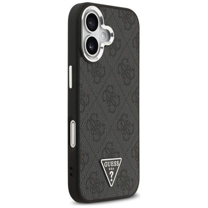 MagSafe hoesje voor Apple iPhone 17, Guess, 4G Triangle Logo, Zwart Zilver