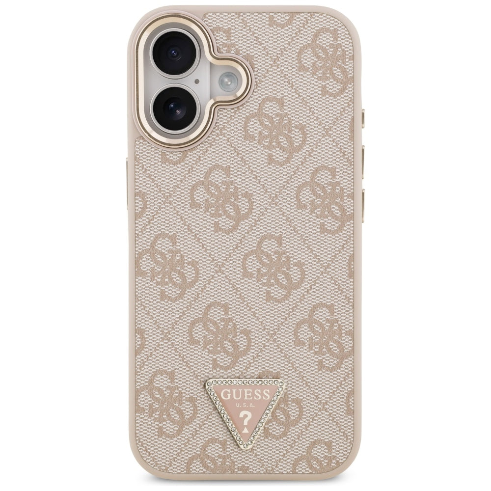 MagSafe hoesje voor Apple iPhone 17, Guess, 4G Triangle Logo, Goudroze