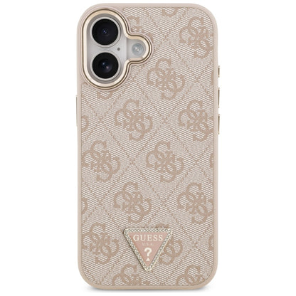 MagSafe hoesje voor Apple iPhone 17, Guess, 4G Triangle Logo, Goudroze