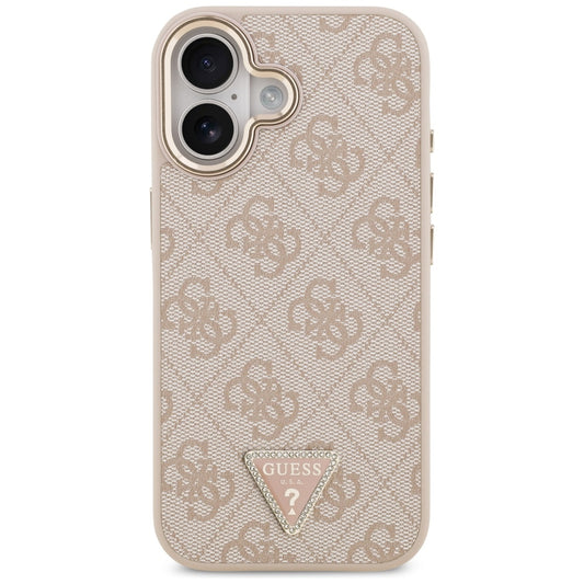 MagSafe hoesje voor Apple iPhone 17, Guess, 4G Triangle Logo, Goudroze