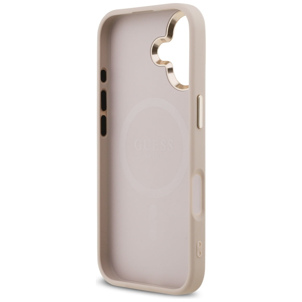 MagSafe hoesje voor Apple iPhone 17, Guess, 4G Triangle Logo, Goudroze