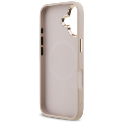 MagSafe hoesje voor Apple iPhone 17, Guess, 4G Triangle Logo, Goudroze