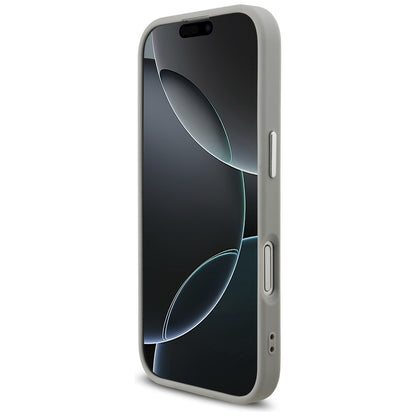 MagSafe hoesje voor Apple iPhone 17, Guess, Glitter Triangle Logo, Zilver