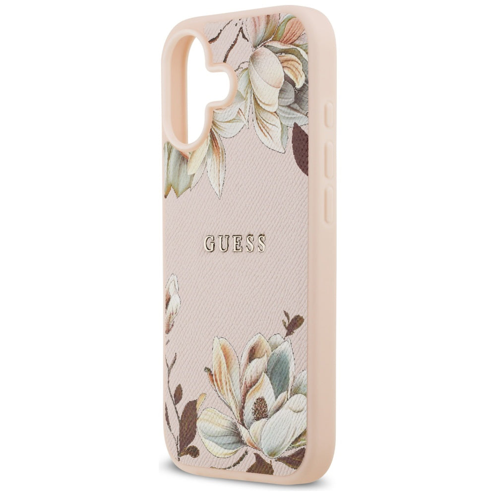 MagSafe hoes voor Apple iPhone 17, Guess, Grained Flowers, Roze