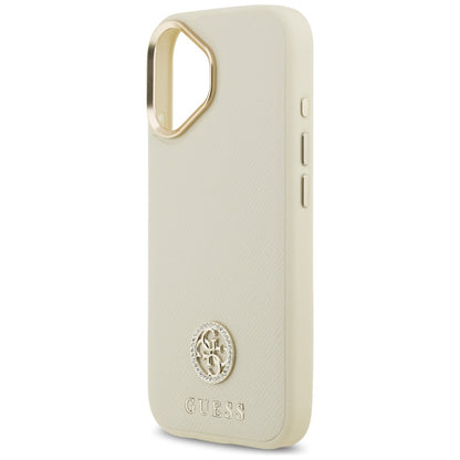 MagSafe hoesje voor Apple iPhone 17, Guess, Grained Strass Logo, Beige