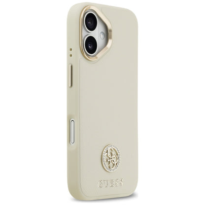 MagSafe hoesje voor Apple iPhone 17, Guess, Grained Strass Logo, Beige