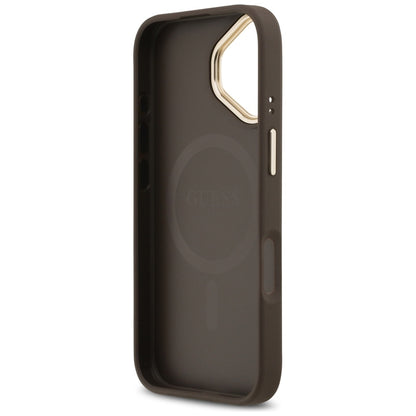 MagSafe hoesje voor Apple iPhone 17, Guess, Grained Strass Logo, Bruin