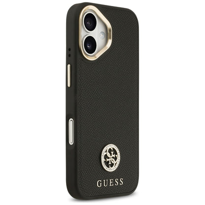MagSafe hoesje voor Apple iPhone 17, Guess, Grained Strass Logo, Zwart