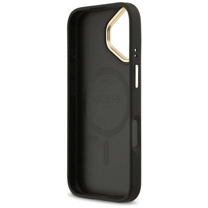 MagSafe hoesje voor Apple iPhone 17, Guess, Grained Strass Logo, Zwart