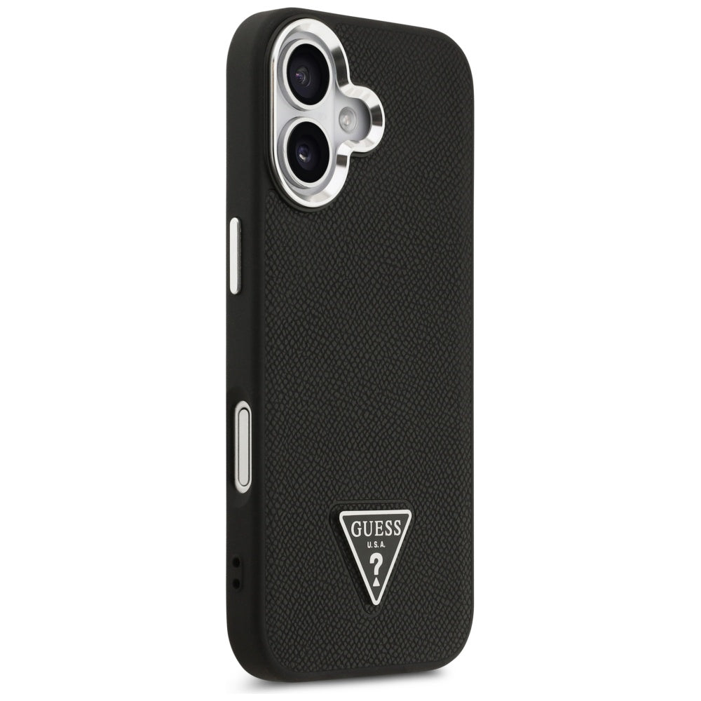 MagSafe hoes voor Apple iPhone 17, Guess, Grained Triangle Logo, Zwart