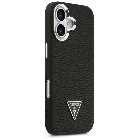MagSafe hoes voor Apple iPhone 17, Guess, Grained Triangle Logo, Zwart