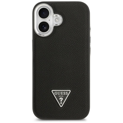 MagSafe hoes voor Apple iPhone 17, Guess, Grained Triangle Logo, Zwart