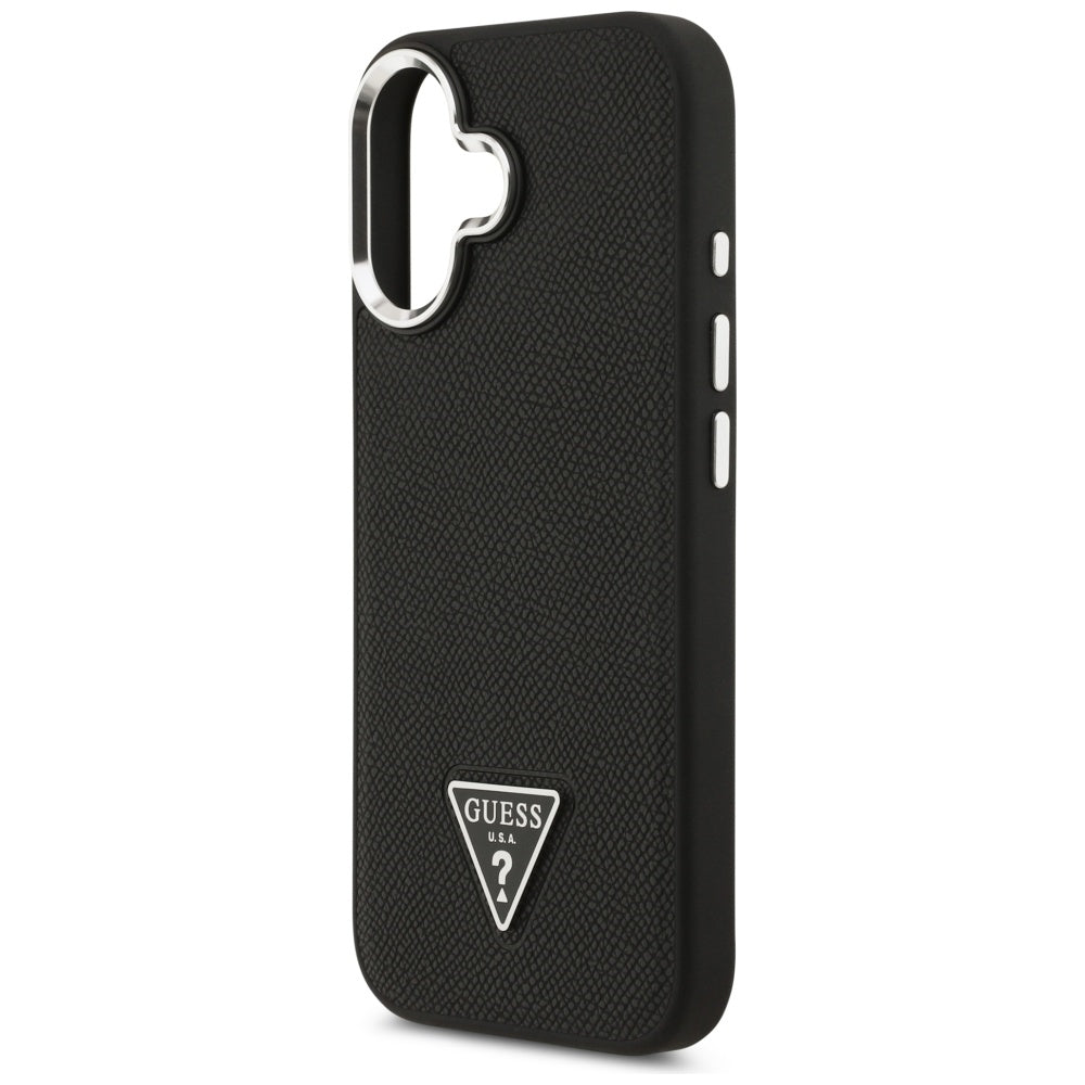 MagSafe hoes voor Apple iPhone 17, Guess, Grained Triangle Logo, Zwart