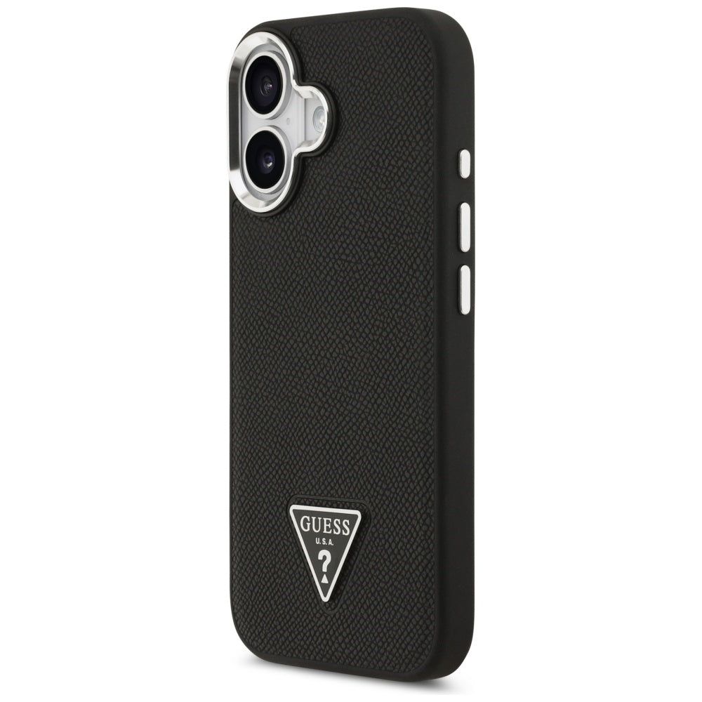 MagSafe hoes voor Apple iPhone 17, Guess, Grained Triangle Logo, Zwart