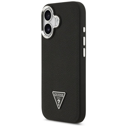 MagSafe hoes voor Apple iPhone 17, Guess, Grained Triangle Logo, Zwart