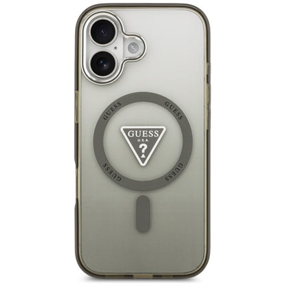 MagSafe hoesje voor Apple iPhone 17, Guess, IML Gradient Triangle Logo, Zilverachtig Khaki