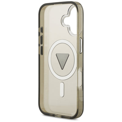MagSafe hoesje voor Apple iPhone 17, Guess, IML Gradient Triangle Logo, Zilverachtig Khaki