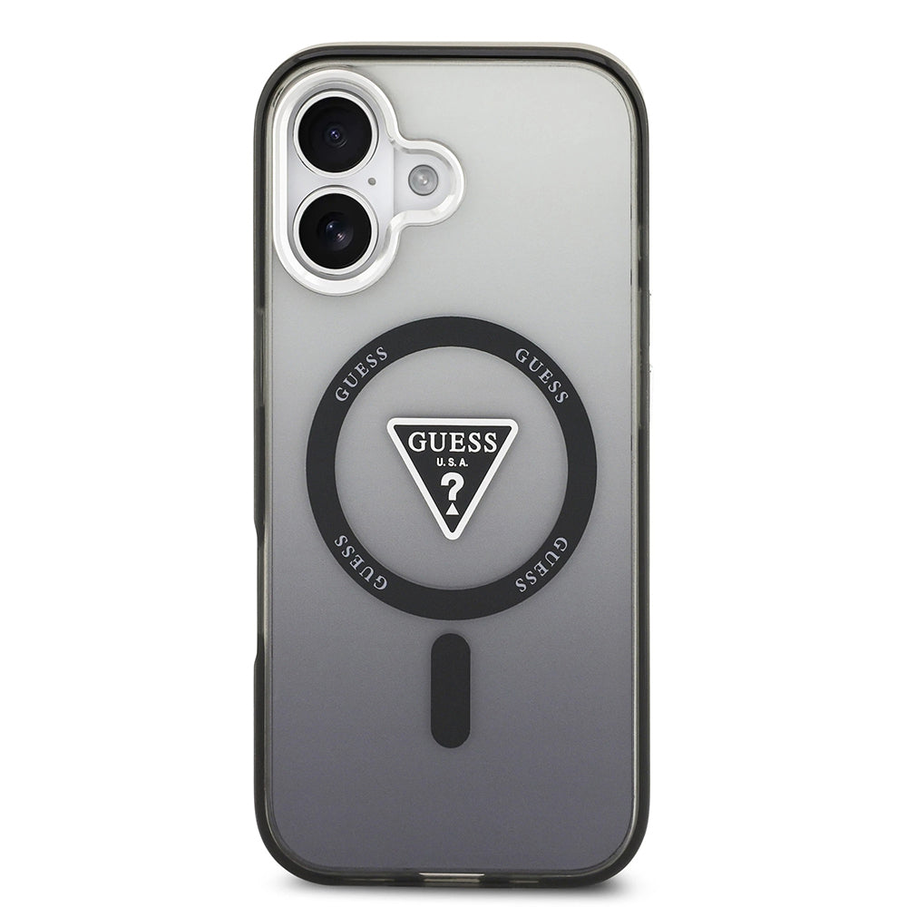 MagSafe hoesje voor Apple iPhone 17, Guess, IML Gradient Triangle Logo, Zwart