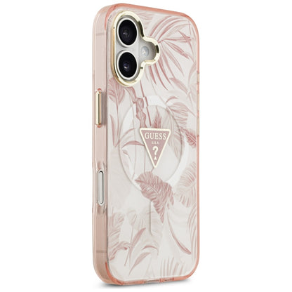 MagSafe hoesje voor Apple iPhone 17, Guess, Jungle Tonal Triangle, Roze