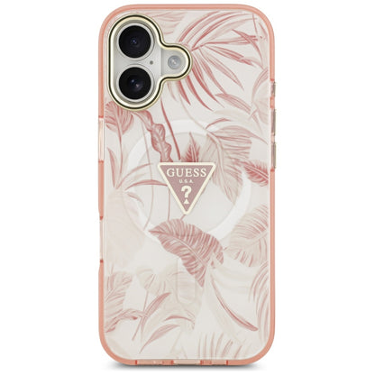 MagSafe hoesje voor Apple iPhone 17, Guess, Jungle Tonal Triangle, Roze