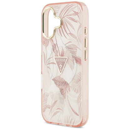 MagSafe hoesje voor Apple iPhone 17, Guess, Jungle Tonal Triangle, Roze