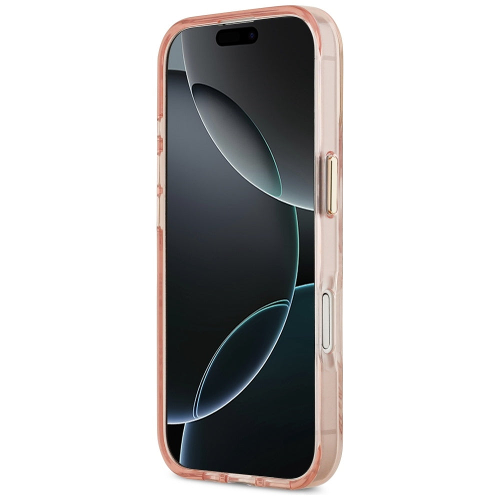 MagSafe hoesje voor Apple iPhone 17, Guess, Jungle Tonal Triangle, Roze