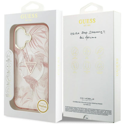 MagSafe hoesje voor Apple iPhone 17, Guess, Jungle Tonal Triangle, Roze