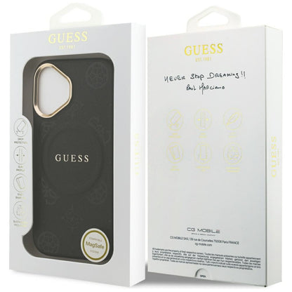MagSafe hoesje voor Apple iPhone 17, Guess, Peony Hot Stamp, Zwart