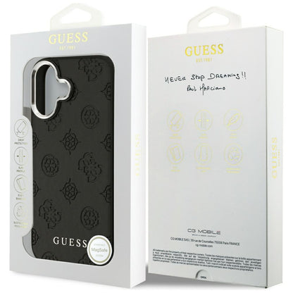 MagSafe hoesje voor Apple iPhone 17, Guess, Peony Hot Stamp Script, Zwart