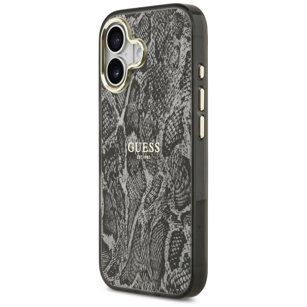 MagSafe hoesje voor Apple iPhone 17, Guess, Python Patroon, Zwart