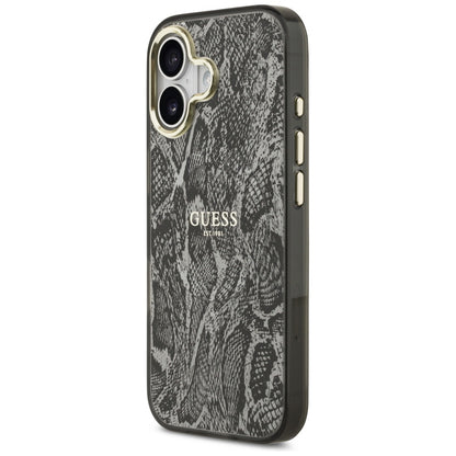 MagSafe hoesje voor Apple iPhone 17, Guess, Python Patroon, Zwart