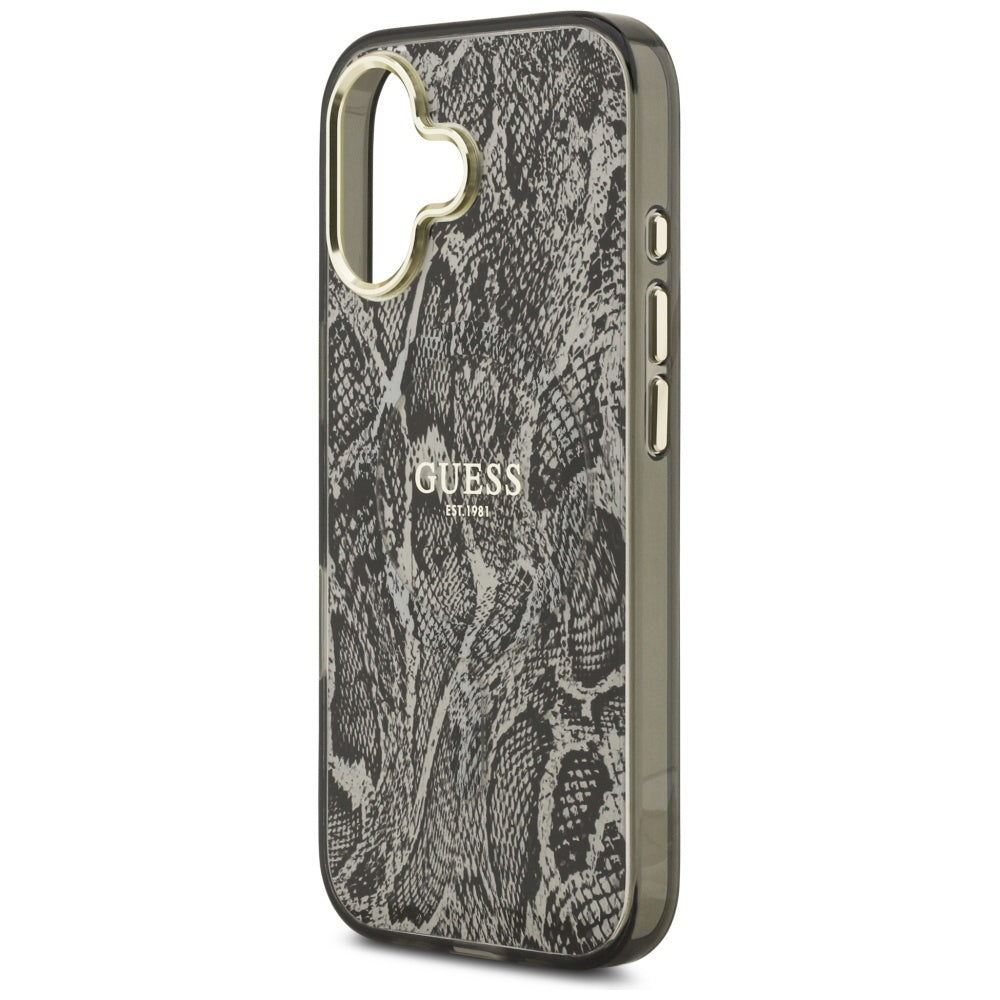 MagSafe hoesje voor Apple iPhone 17, Guess, Python Patroon, Zwart