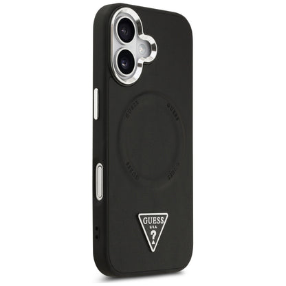 MagSafe hoesje voor Apple iPhone 17, Guess, Triangle Logo, Zwart Zilver