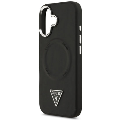 MagSafe hoesje voor Apple iPhone 17, Guess, Triangle Logo, Zwart Zilver