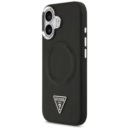 MagSafe hoesje voor Apple iPhone 17, Guess, Triangle Logo, Zwart Zilver