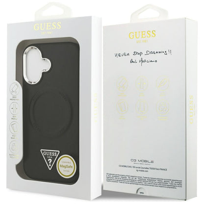 MagSafe hoesje voor Apple iPhone 17, Guess, Triangle Logo, Zwart Zilver