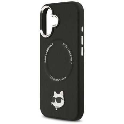 MagSafe hoes voor Apple iPhone 17, Karl Lagerfeld, Choupette Pin, Zwart