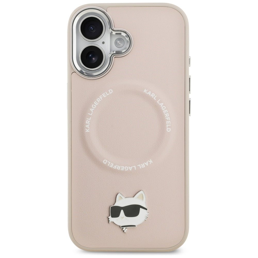 MagSafe hoesje voor Apple iPhone 17, Karl Lagerfeld, Choupette Pin, Roze