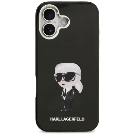 MagSafe hoes voor Apple iPhone 17, Karl Lagerfeld, IML Aquarelle Karl Ikonik, Zwart