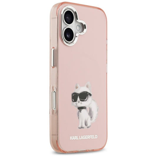 MagSafe hoesje voor Apple iPhone 17, Karl Lagerfeld, IML Aquarelle Logo Choupette, Roze