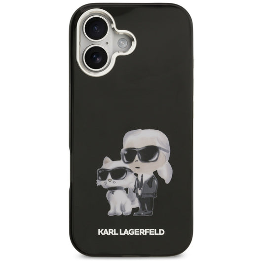 MagSafe hoesje voor Apple iPhone 17, Karl Lagerfeld, IML Aquarelle Logo Karl & Choupette, Zwart