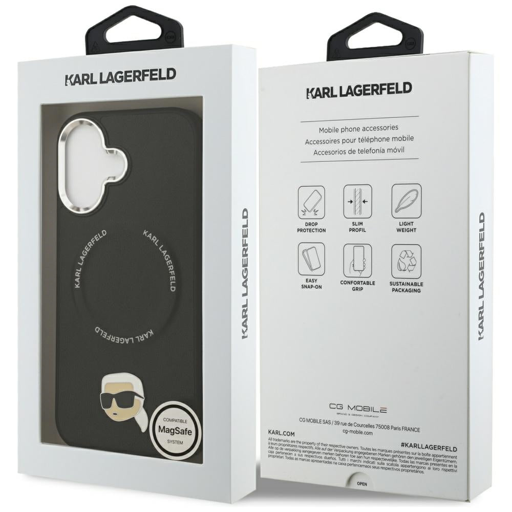 MagSafe hoes voor Apple iPhone 17, Karl Lagerfeld, Karl Pin, Zwart