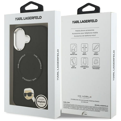 MagSafe hoes voor Apple iPhone 17, Karl Lagerfeld, Karl Pin, Zwart