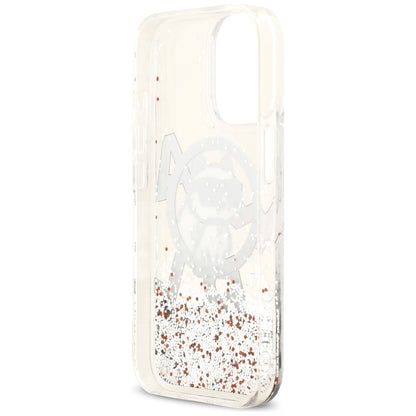 MagSafe hoes voor Apple iPhone 17, Karl Lagerfeld, Liquid Glitter Choupette Logo, Transparant