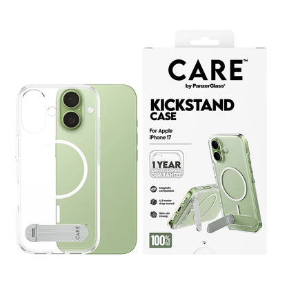 MagSafe hoesje voor Apple iPhone 17, PanzerGlass, met Kickstand, Transparant
