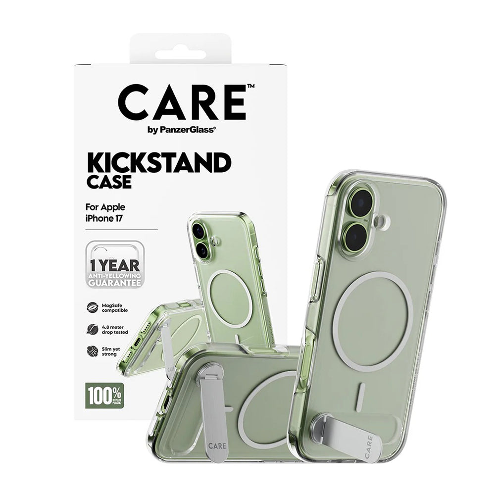 MagSafe hoesje voor Apple iPhone 17, PanzerGlass, met Kickstand, Transparant